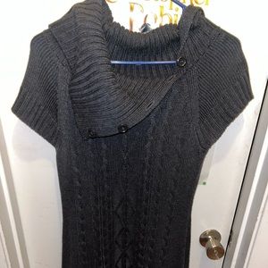 Deep Charcoal Grey Sweater Dress by Calvin Klein.